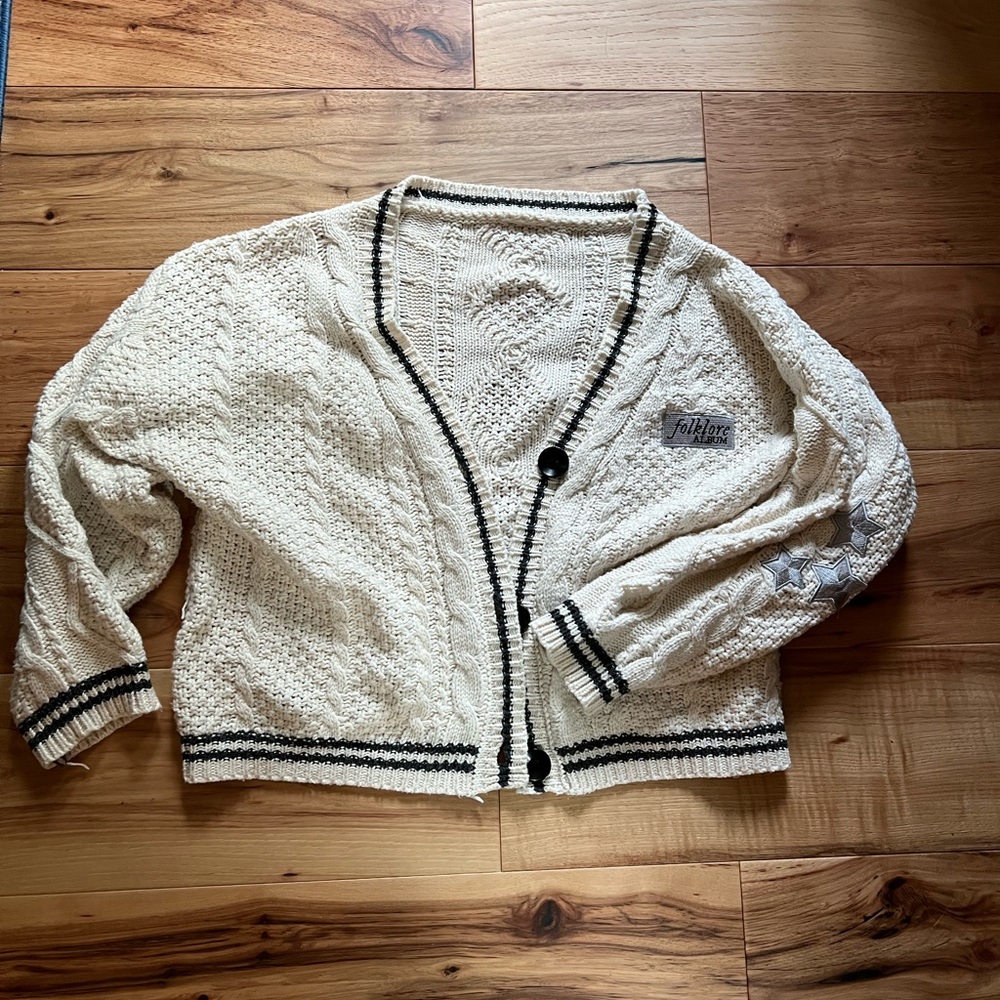 Taylor Swift xtra small/small Folklore cream cardigan